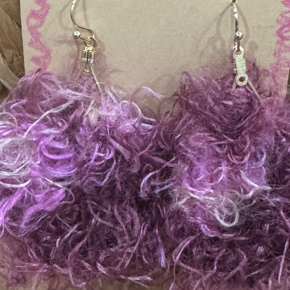 Hand crocheted boho earrings - Picture 3 of 9